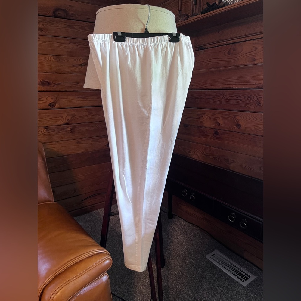 Woman Within 2x White Elastic-Waist Leggings New sealed